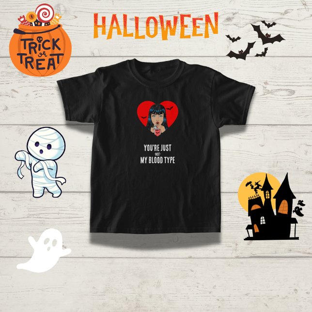 Camiseta "Você não é meu tipo de sangue" Vampiro engraçado (Criador carregado)