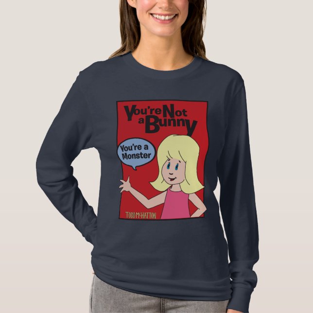 Camiseta Você não é um coelho que você é um t-shir vermelho (Frente)