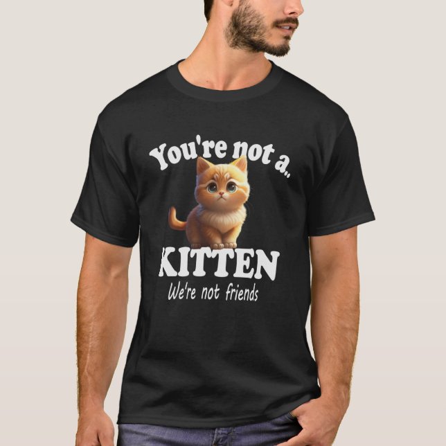 Camiseta Você não é um gatinho. Não somos amigos, bonitinho (Frente)