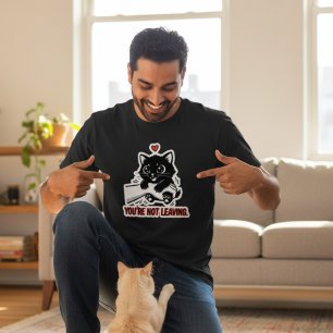 Camiseta Você Não Está Saindo Gato Preto Fofo Abraço Camise