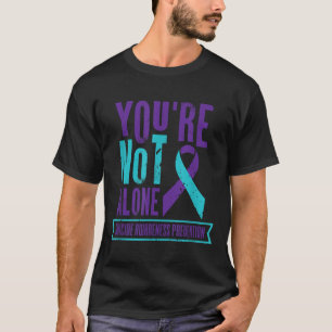 Camiseta Você Não Está Sozinho _ Fita Azul e Roxa _ Suicídi