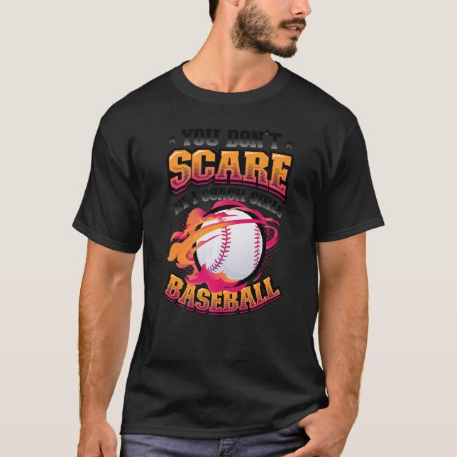 Camiseta Você não me assusta Eu treino Meninas Baseball Coa (Frente)