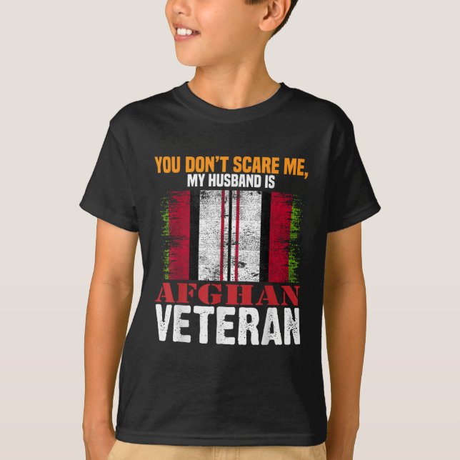 Camiseta Você Não Me Assusta Meu Marido É Afegão Veterano A (Frente)