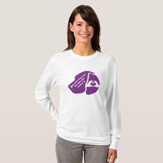 Camiseta Você não pode comprar amor mas pode resgatá-lo (Frente Completa)