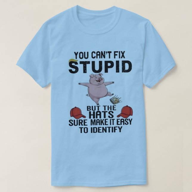 Camiseta você não pode consertar estúpido (Frente do Design)