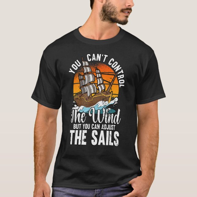 Camiseta Você não pode controlar o Barco 1 da navegação (Frente)