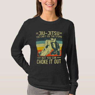 Camiseta Você Não Pode Corrigir Idiota Antigo BJJ Jiu Jitsu