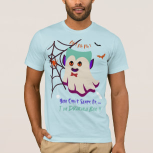 Camiseta Você não pode me assustar com T-Shirt azul-curta