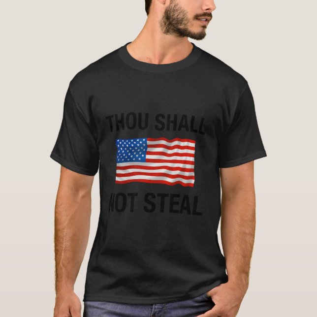 Camiseta Você Não Roubará 8º Mandamento Americano (Frente)