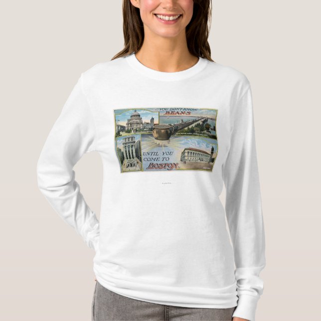 Camiseta Você não sabe os feijões, vistas cénicos de Boston (Frente)