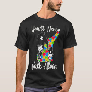 Camiseta Você nunca caminhará sozinho padre Filha Autismo