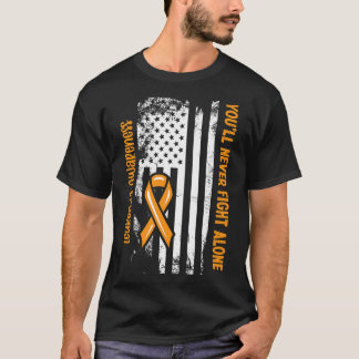 Camiseta Você Nunca Lutará Sozinho Câncer de Sangue Leucemi