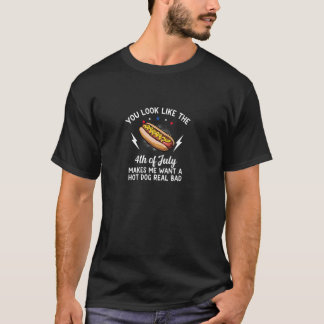 Camiseta Você parece o 4 de julho Cachorros Quentes Engraça