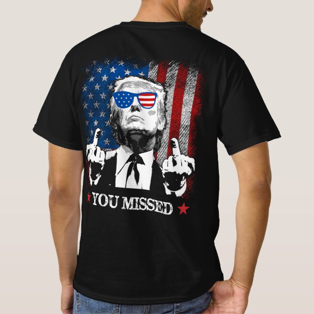Camiseta Você Perdeu Trump 2024 American Flag (Verso)
