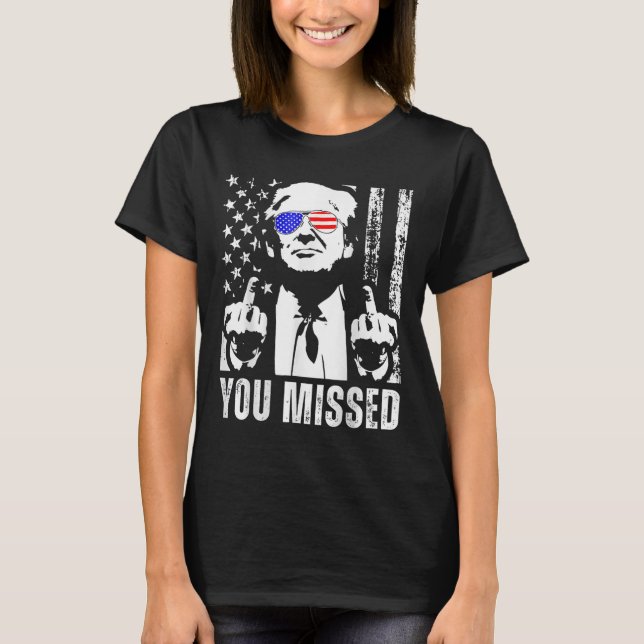 Camiseta Você Perdeu Trump 2025 American Flag (Frente)