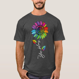 Camiseta Você Pertence LGBTQ+ Rainbow Orgulho gay Sunflower