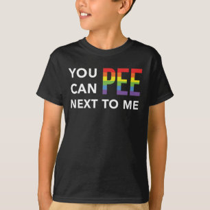 Camiseta Você pode fazer xixi perto de mim Orgulho gay T-S