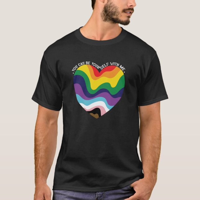 Camiseta Você Pode Ser Você Mesmo Comigo Gay de Transgênero (Frente)
