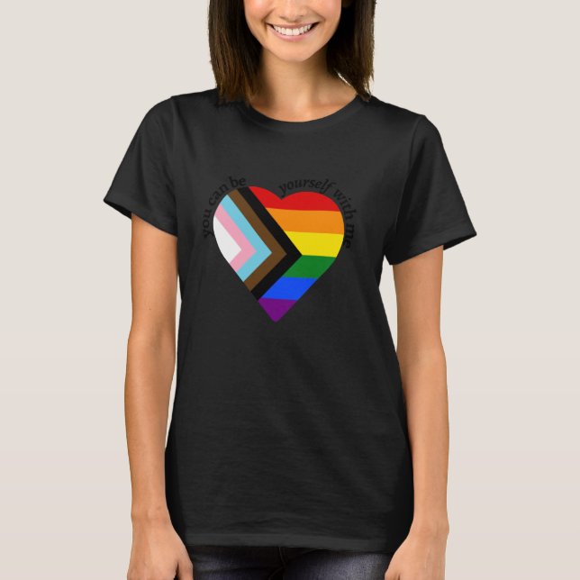 Camiseta Você pode ser você mesmo comigo LGBTQ pavilhão do  (Frente)