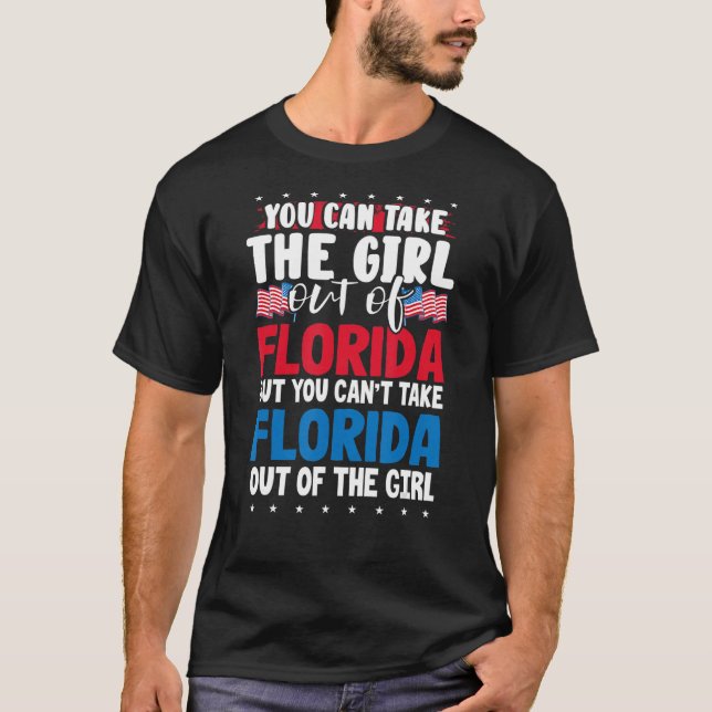 Camiseta Você pode tirar a garota da Flórida American Flag (Frente)