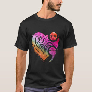 Camiseta Você Ponto e Vírgula Coração Conscientização sobre