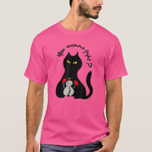 Camiseta Você Quer Lutar Memes Para Rato E Gato Fofo