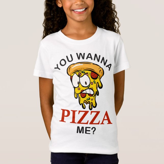 Camiseta Você quer me fazer uma pizza louca e engraçada par (Frente)