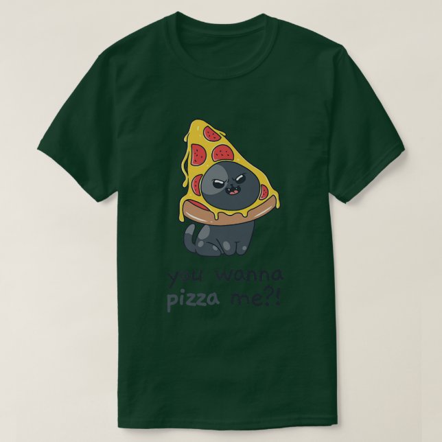Camiseta Você quer me Pizza, meme de gato, comida Premium (Frente do Design)