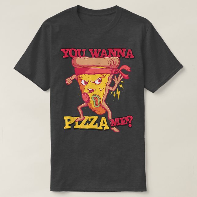Camiseta Você Quer Pizza Me Comida De Pun De Comida Italian (Frente do Design)