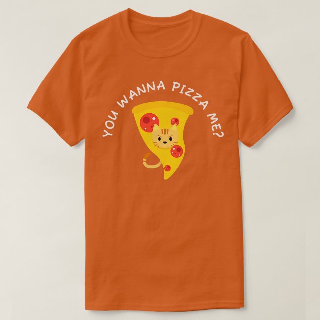 Camiseta Você Quer Pizza Me Meme Premium De Comida De Gato6 (Frente do Design)
