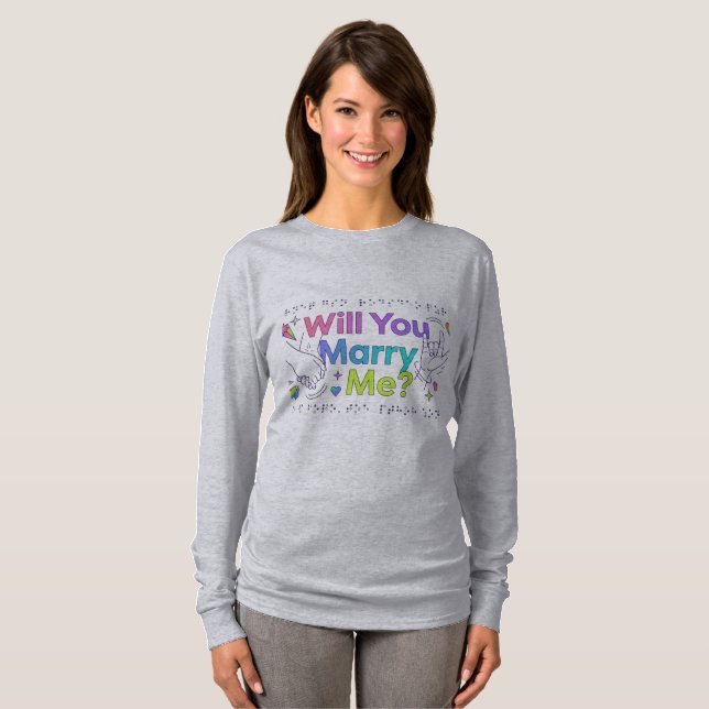 Camiseta Você Quer Se Casar Comigo?" Pedido de Casamento (Frente Completa)