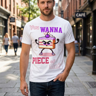 Camiseta Você Quer um Pedaço de Mim Bolo de Desenho Animado