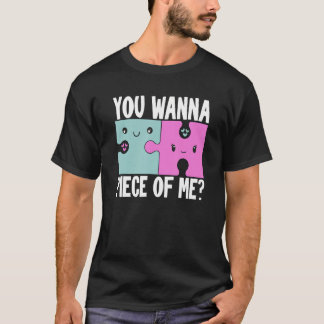 Camiseta Você Quer Um Pedaço Meu Casal Quebra-cabeça