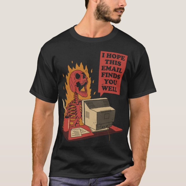 Camiseta Você Recebeu um E-mail engraçado retrô (Frente)