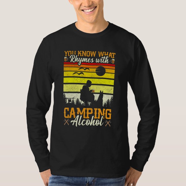 Camiseta Você Sabe O Que Rima Com Álcool De Acampamento Cam (Frente)