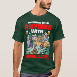 Camiseta Você sabe o que rima com Álcool de Acampamento eng
