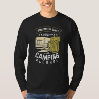 Camiseta Você sabe o que rima com cerveja Álcool de acampam