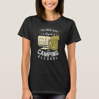 Camiseta Você sabe o que rima com cerveja Álcool de acampam