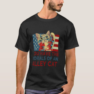 Camiseta Você Tem a Moral de um Gato de Rua Engraçado Ameri