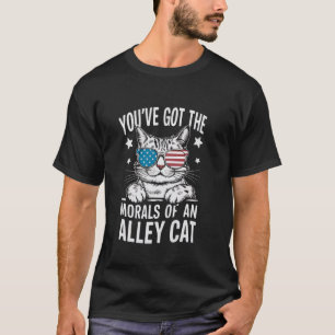 Camiseta Você Tem a Moral de uma Piada Americana de Gato de