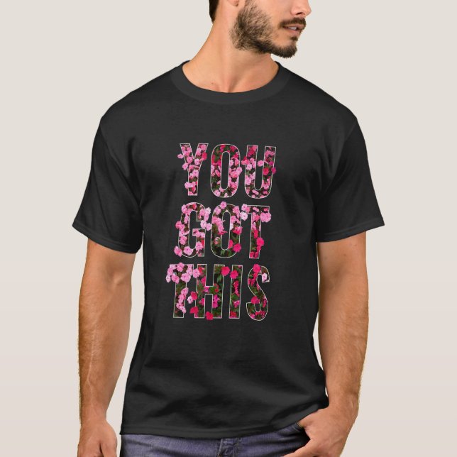 Camiseta VOCÊ TEM ESSA Flores Rosa Vermelha Penteadas Para  (Frente)