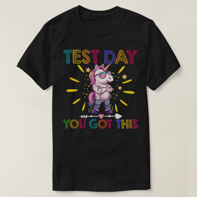 Camiseta Você Tem Este Dia de Teste Motivacional Legal Unic (Frente do Design)
