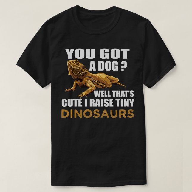 Camiseta Você tem um cachorro... bem, é bom eu levantar din (Frente do Design)