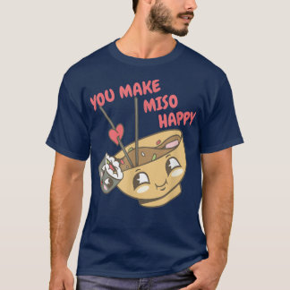 Camiseta Você Torna Miso Feliz Sushi Comida Japonesa Para R