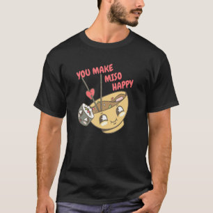 Camiseta Você Torna Miso Feliz Sushi Comida Japonesa Para R