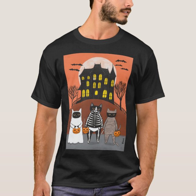 Camiseta Você vai primeiroCats retro amigo fixe (Frente)
