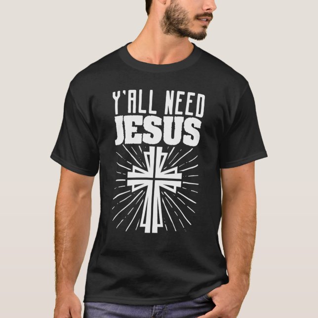 Camiseta Vocês precisam de Jesus Religião Cristã Fato Relig (Frente)