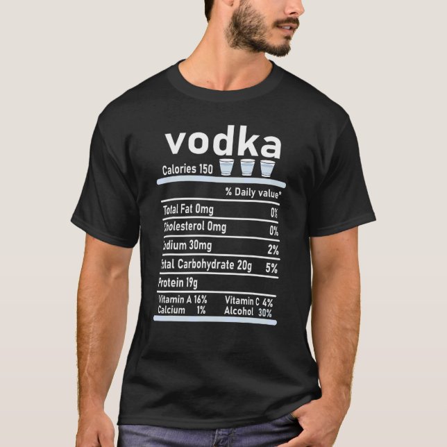 Camiseta Vodka Nutrition Facts Family Thankdon (Frente)