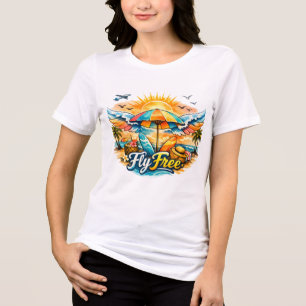 Camiseta "Voe Grátis – Vibrações do Paraíso Tropic