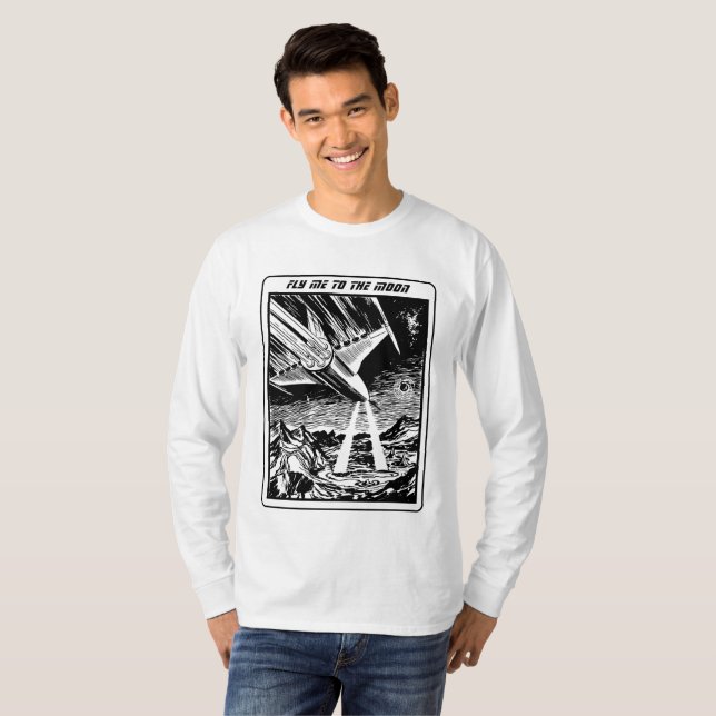 Camiseta Voe-me para a lua (Frente Completa)